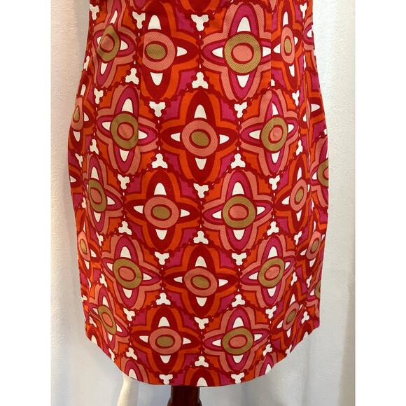 Mud Pie Red/Pink Gold Embroidered V Neck Cap Sleeve Dress Size SM (4/6) - Picture 3 of 8